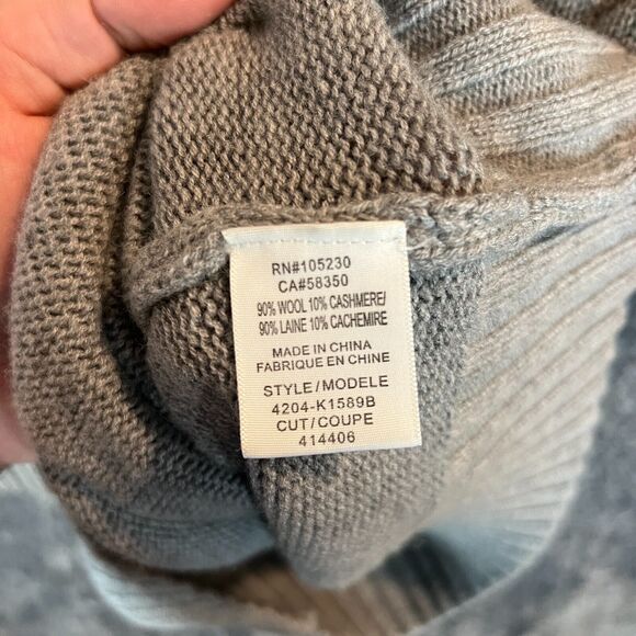 Joie Sweater Womens Small Gray Wool Cashmere Knit Pockets Ribbed Loose Fitting - Picture 5 of 9